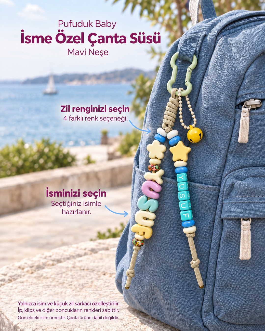 İsme Özel Çanta Süsü – Neşe Serisi