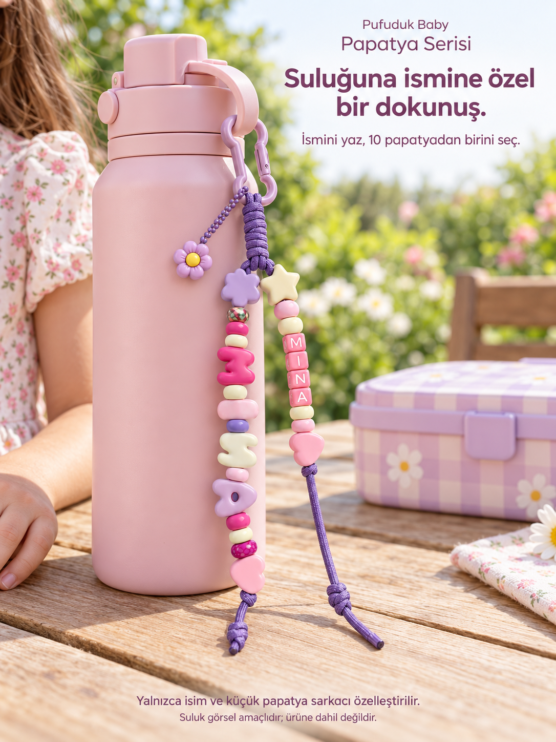 İsme Özel Çanta Süsü – Papatya Serisi